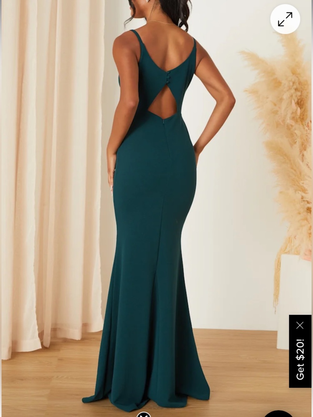 Lulu's green cutout mermaid maxi dress
